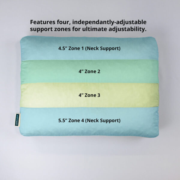 WakeWell Zoned Adjustable Pillow - Natural/Synthetic Talalay Latex Blend - Low Loft (5") - (Standard or Queen) - Image 6